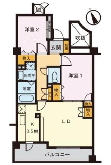 アーネスト(2LDK/2階)の間取り写真