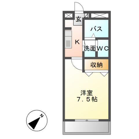 レスポワール(1K/2階)の間取り写真