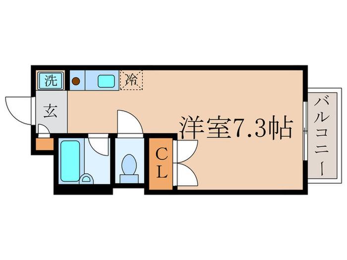 サンパレス(ワンルーム/2階)の間取り写真