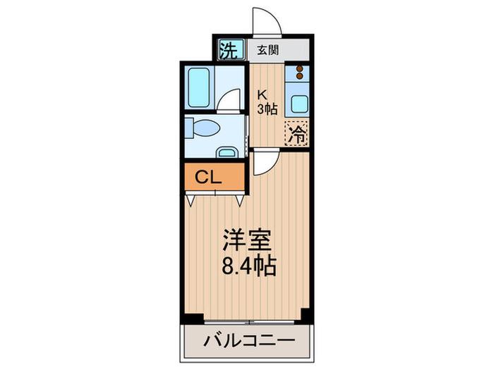 アンソレイユ(1K/1階)の間取り写真