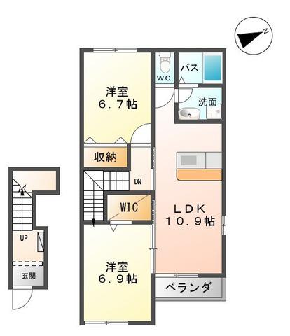 リトル・プラム(2LDK/2階)の間取り写真