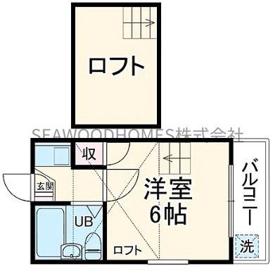 リライアンス六浦(1K/2階)の間取り写真