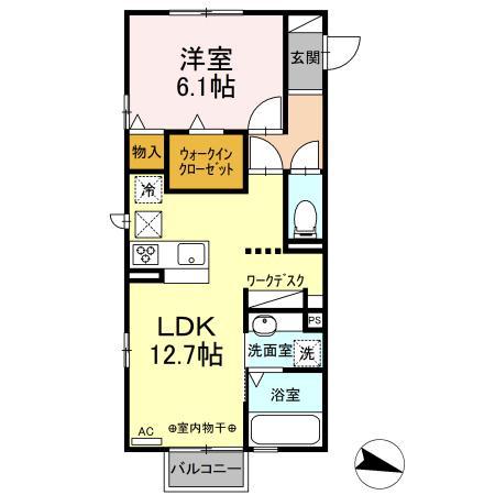 DREAM HOUSEII(1LDK/1階)の間取り写真