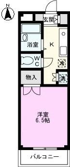 モデーロ花栗(1K/1階)の間取り写真