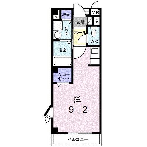 ホワイトテラス(1K/2階)の間取り写真
