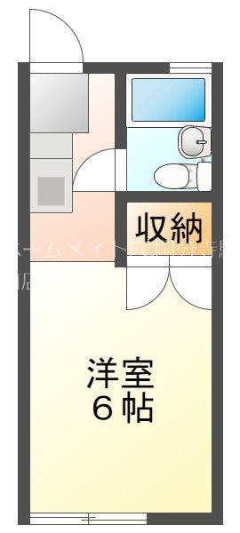 メゾンブリーエ(1K/1階)の間取り写真