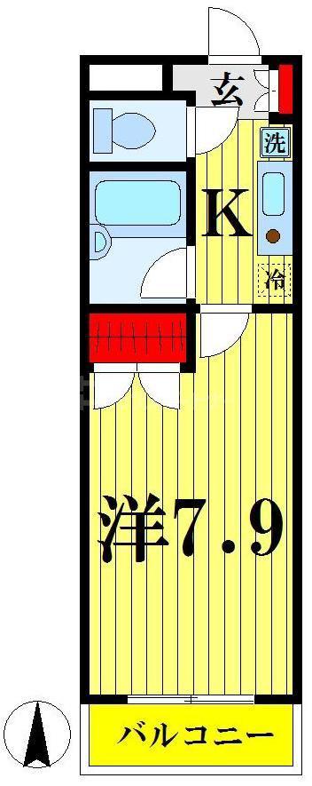 グリーンハイツ(1K/1階)の間取り写真