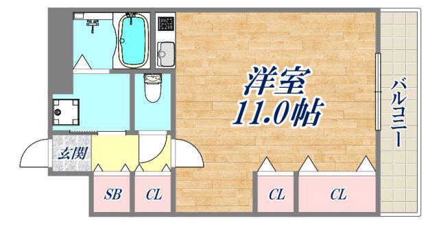 さくらそう(ワンルーム/3階)の間取り写真