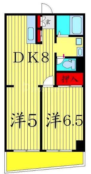 メゾン伊東(2DK/5階)の間取り写真