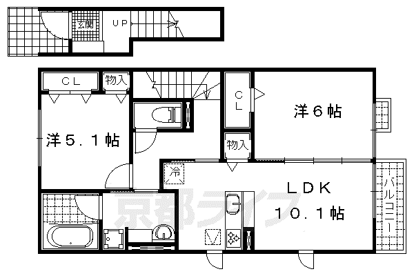 シャルムTAKASAGOII(2LDK/2階)の間取り写真