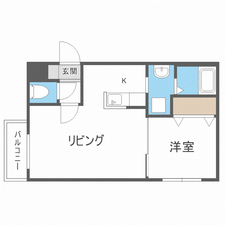 CREA ノース15A(1LDK/2階)の間取り写真