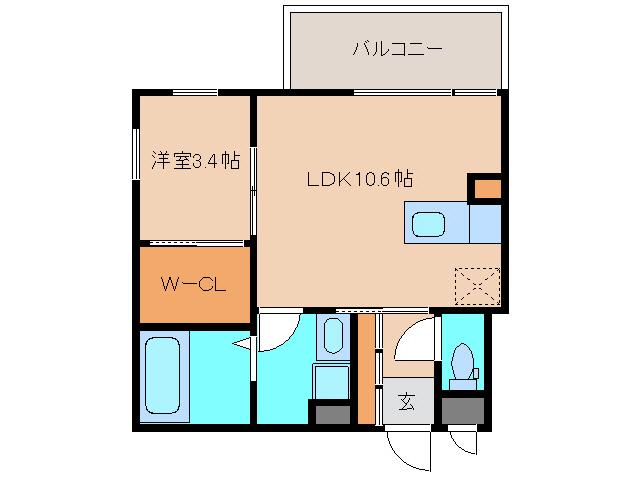 アルテマイスター谷川(1LDK/4階)の間取り写真