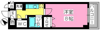 コスモコート(1K/5階)の間取り写真