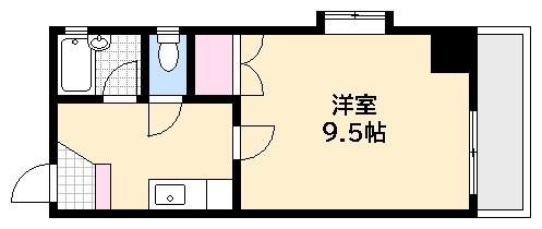 房尾本店1丁目ビル(1DK/8階)の間取り写真