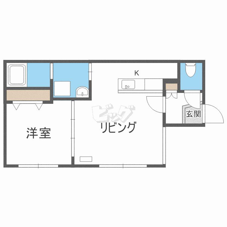 フルラージュ豊平公園(1LDK/1階)の間取り写真