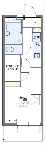レオパレスブリリアント(1K/3階)の間取り写真