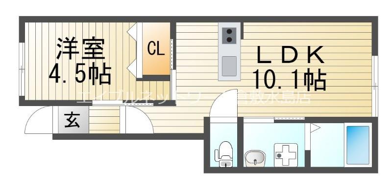 MOTO CASA(1LDK/1階)の間取り写真