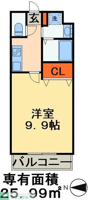 金太郎ヒルズ18(1K/4階)の間取り写真