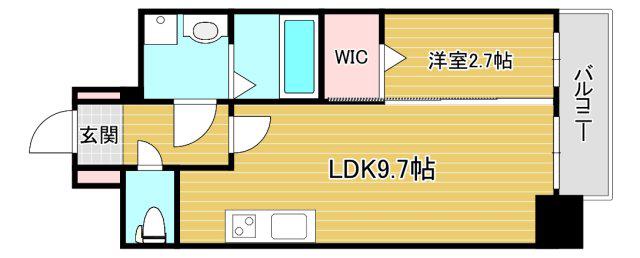 アプリーレ西本町(1LDK/12階)の間取り写真