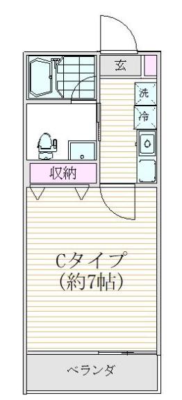 FUUWA船橋本町(1K/3階)の間取り写真