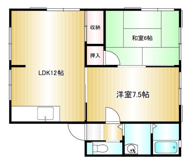 レトア伏石(2LDK/2階)の間取り写真