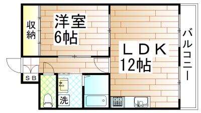 塩山第2マンション(1LDK/2階)の間取り写真