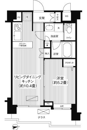 シャンドール目黒(1LDK/1階)の間取り写真