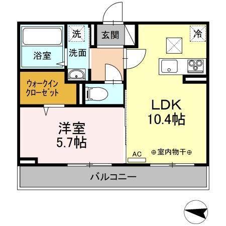 レーベン(1LDK/1階)の間取り写真