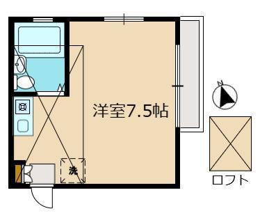 センチュリーセピア(ワンルーム/2階)の間取り写真