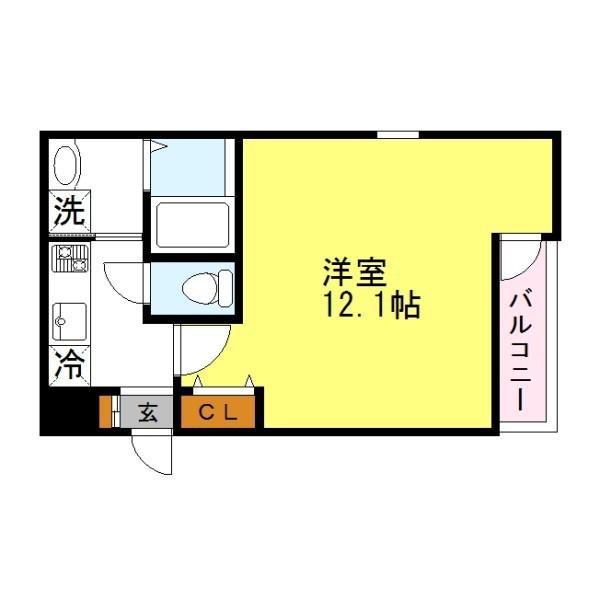 フジパレス清水丘Ⅴ番館(1K/2階)の間取り写真