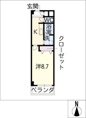 エスパシオ可児(1K/4階)の間取り写真