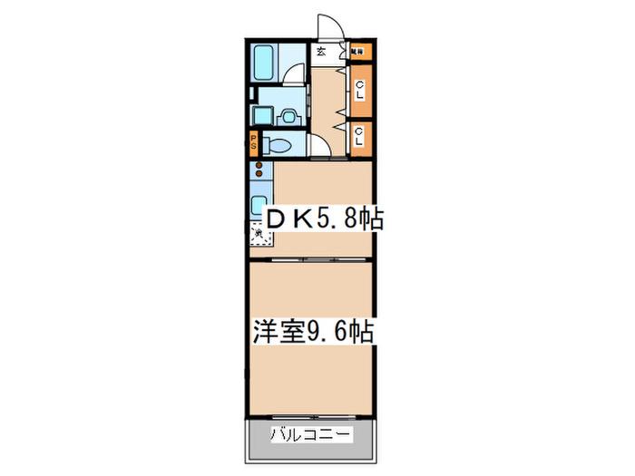 ロイヤルパーク多摩川(1DK/2階)の間取り写真