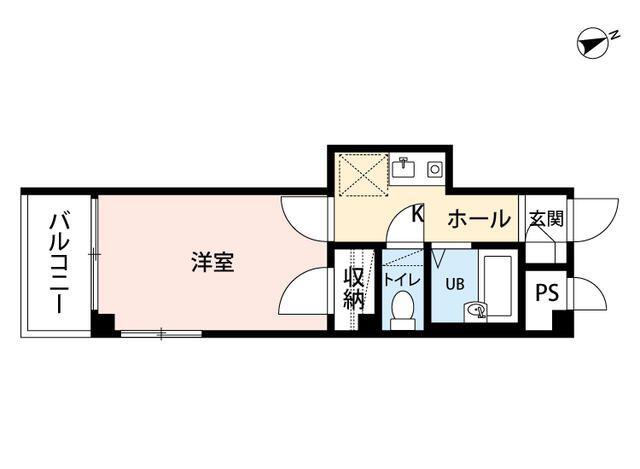 ホワイトヒルズ(1K/2階)の間取り写真