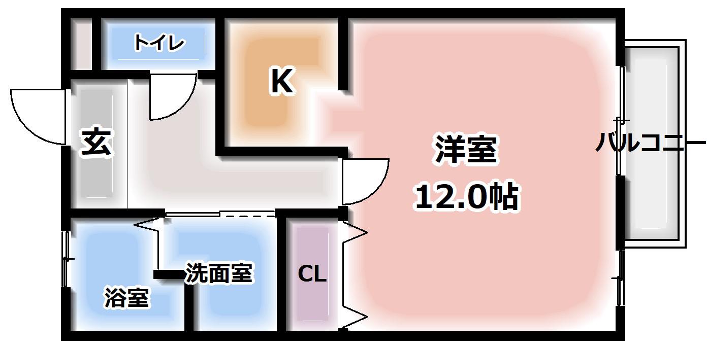 ハイツコヘイ(ワンルーム/1階)の間取り写真