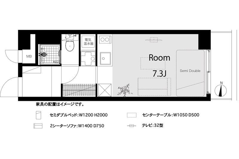 ライオンズマンション麻布(ワンルーム/9階)の間取り写真