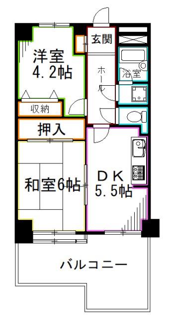 荻窪三丁目シティハウス(2DK/3階)の間取り写真
