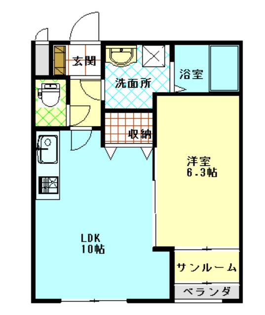 ニアステーションII(1LDK/1階)の間取り写真