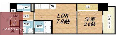 グランツ鶴見(1LDK/4階)の間取り写真