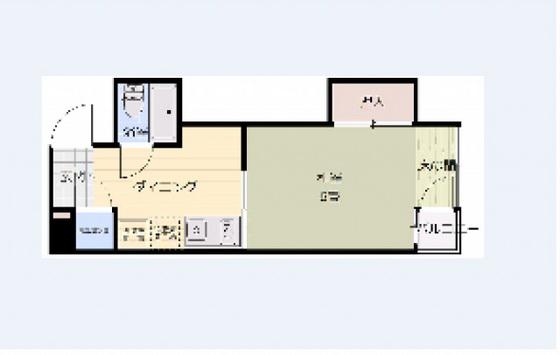服部ビル(1DK/3階)の間取り写真
