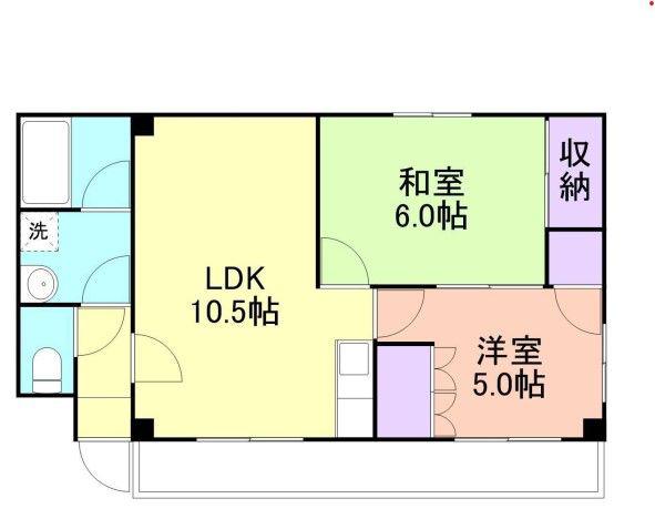下川マンション(2LDK/3階)の間取り写真