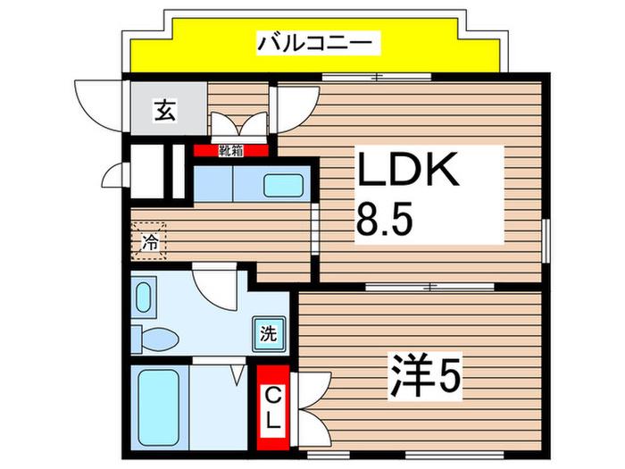 コージーコート(1LDK/1階)の間取り写真