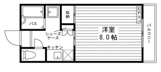 ラピスラズリー88(1K/1階)の間取り写真