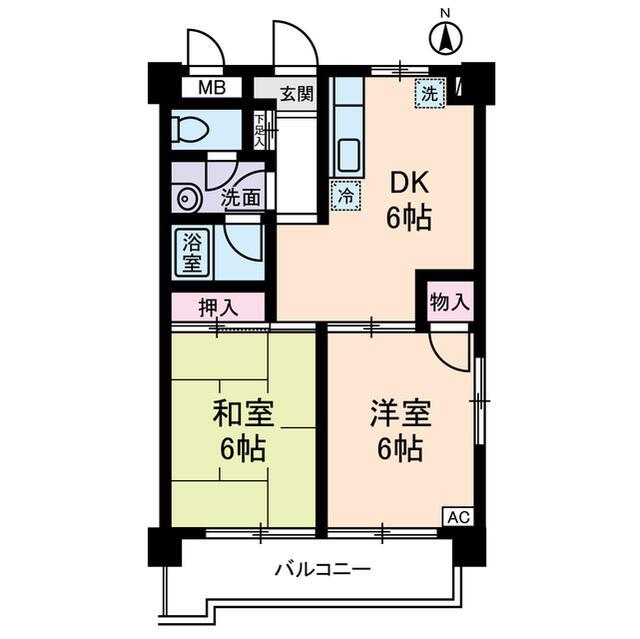 グレース大蔵(2DK/2階)の間取り写真