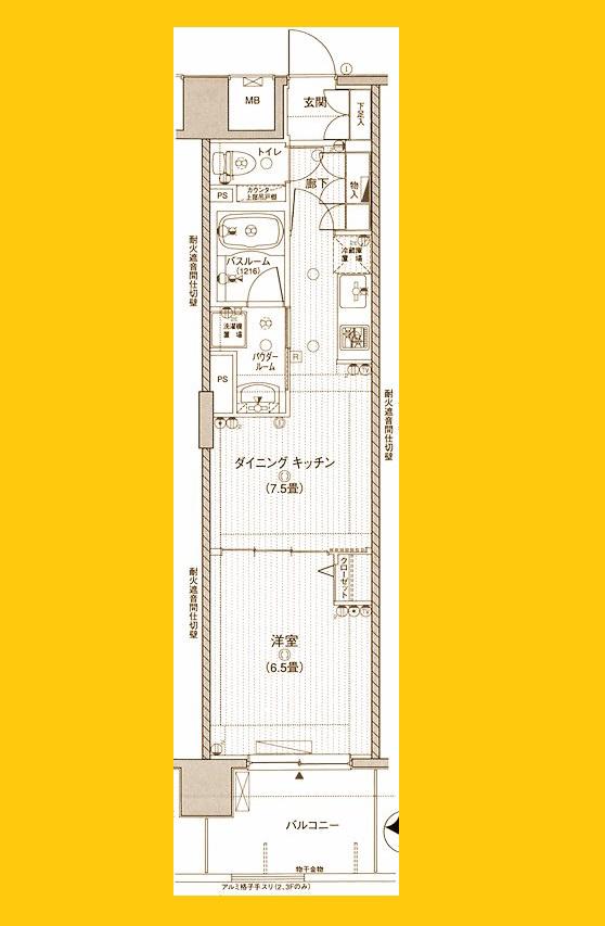 LA.PRYLE SHINYOKOHAMA(1DK/3階)の間取り写真