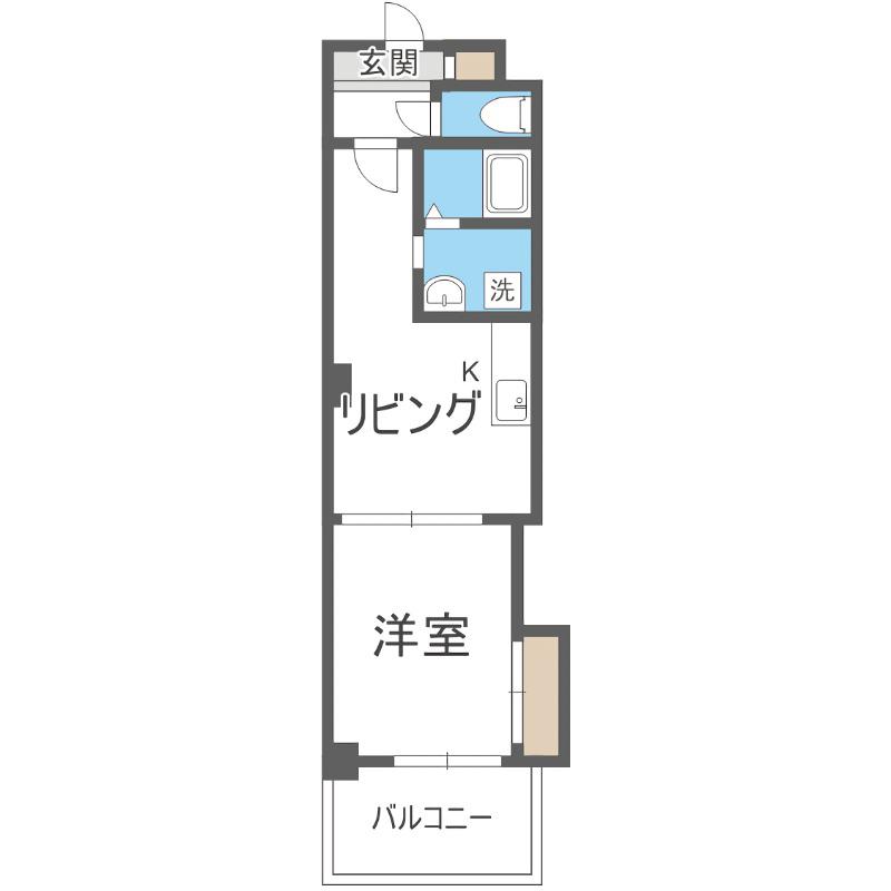 ノースマンション桑園(1DK/3階)の間取り写真