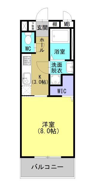 プレシャスワン(1K/3階)の間取り写真