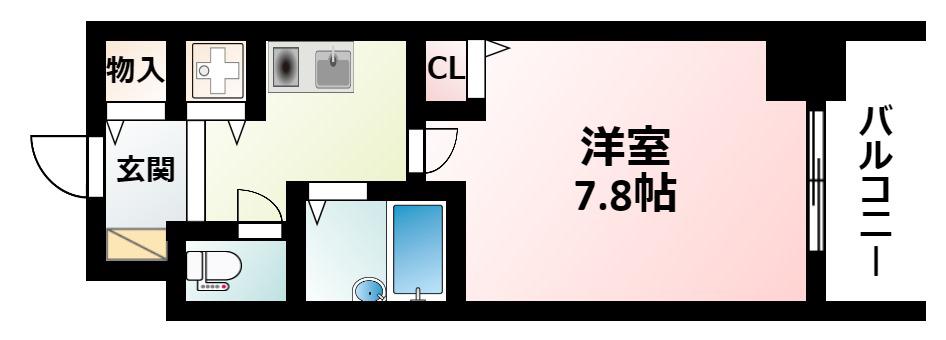 日大ロイヤル西中島(1K/9階)の間取り写真