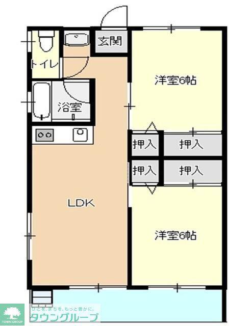 チャーミーハイム井野(2LDK/2階)の間取り写真