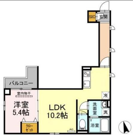 アンジュール高島平I(1LDK/2階)の間取り写真