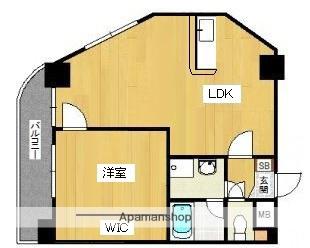 サンセーヌ城西(1LDK/3階)の間取り写真
